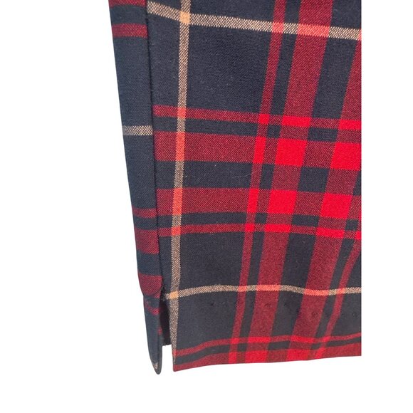Zara Medium Basic Red & Black Plaid Pants - Picture 11 of 12